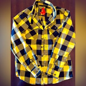 Dixxon Yellow and Black Plaid Shirt